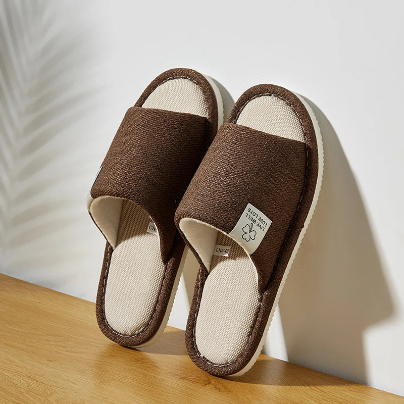 Pantufla Abierta de Lino Ligero – Colección Atardecer