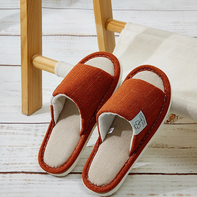 Pantufla Abierta de Lino Ligero – Colección Atardecer
